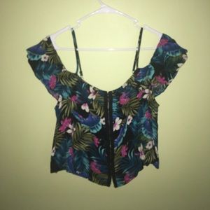 Tropical Forever 21 Crop Top